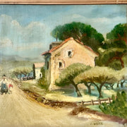 Charming Farmyard Scene - Oil on Canvas